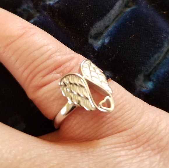 Jewelry Sterling Angel Wings Heart Ring Poshmark
